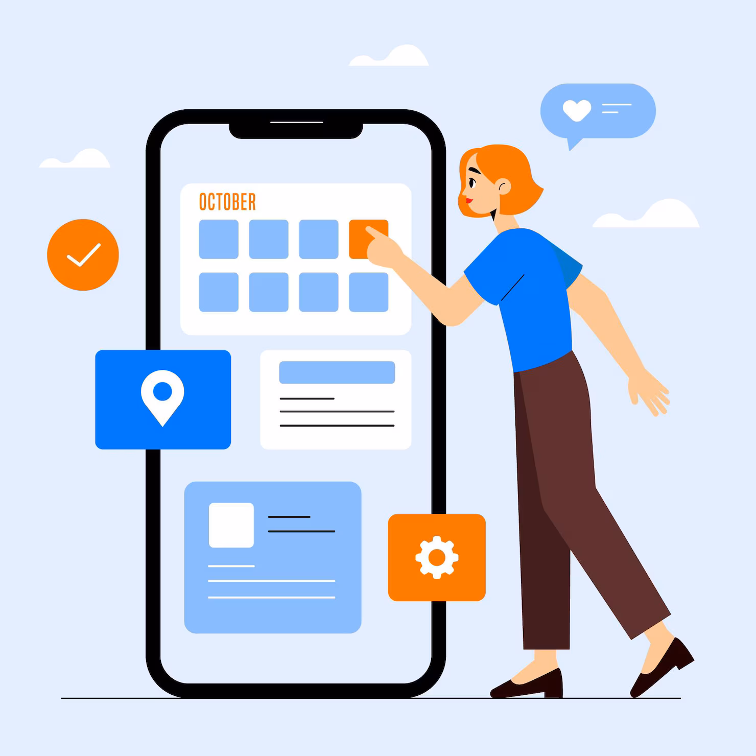 Mobile app screens